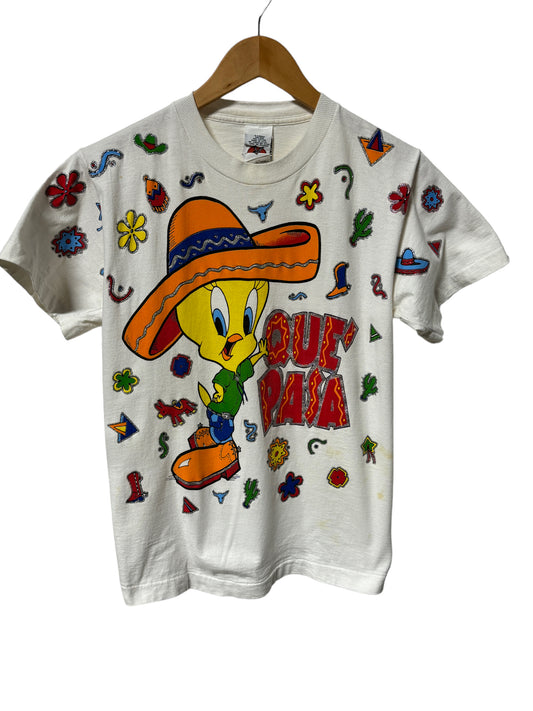 Vintage 90's Looney Tunes Tweety Bird Que' Pasa Tee Size XL Youth S Mens