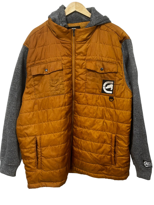 Vintage Y2K Ecko Unlimited Orange Puffer Jacket Size 3XL