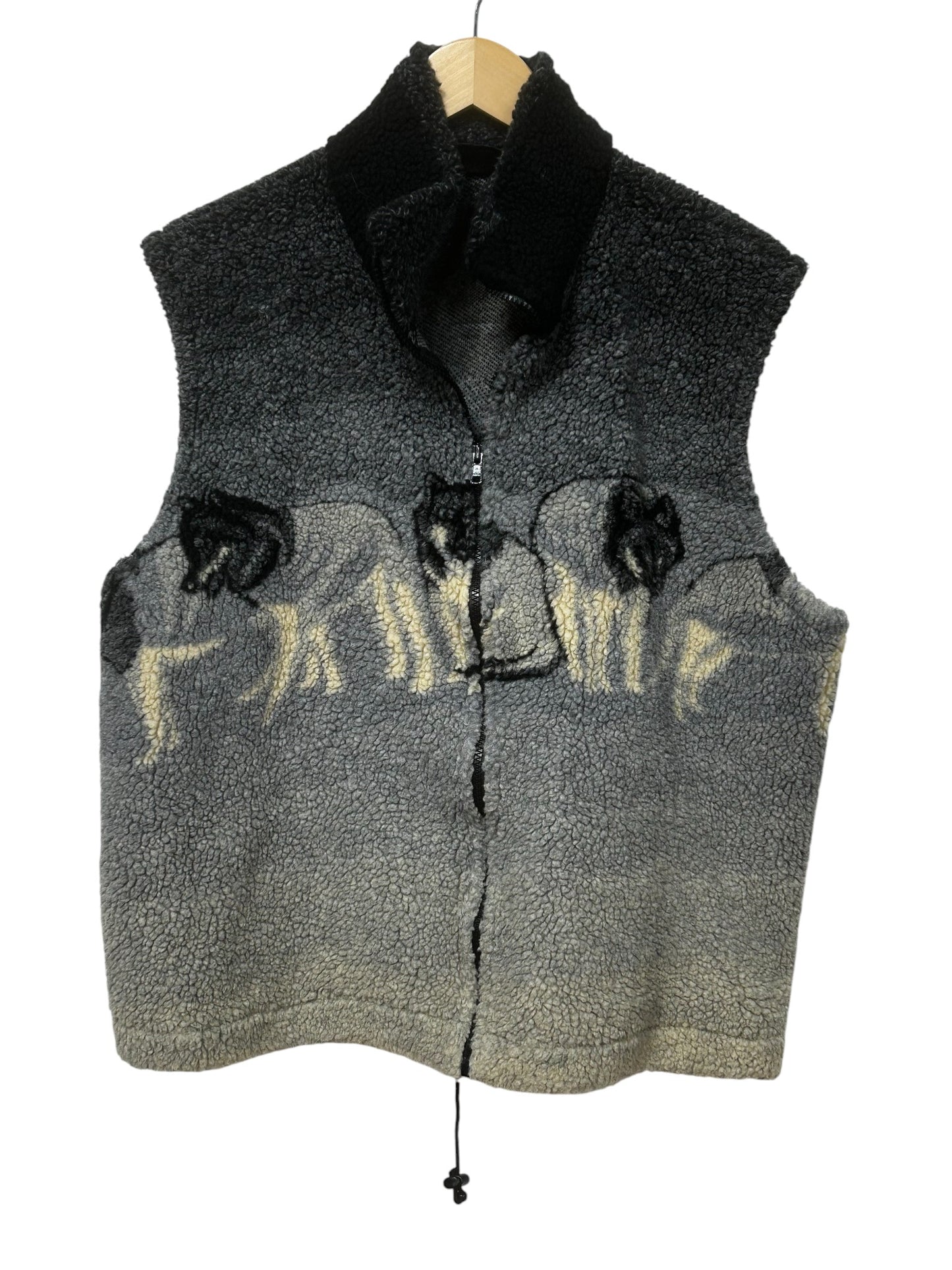Vintage 90's Wolf Pack Sherpa Zip Up Vest Size Large