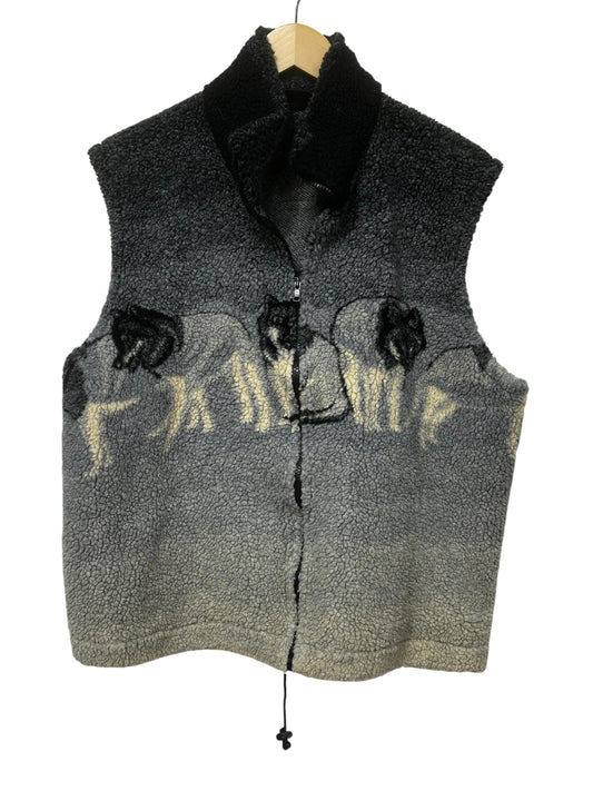 Vintage 90's Wolf Pack Sherpa Zip Up Vest Size Large