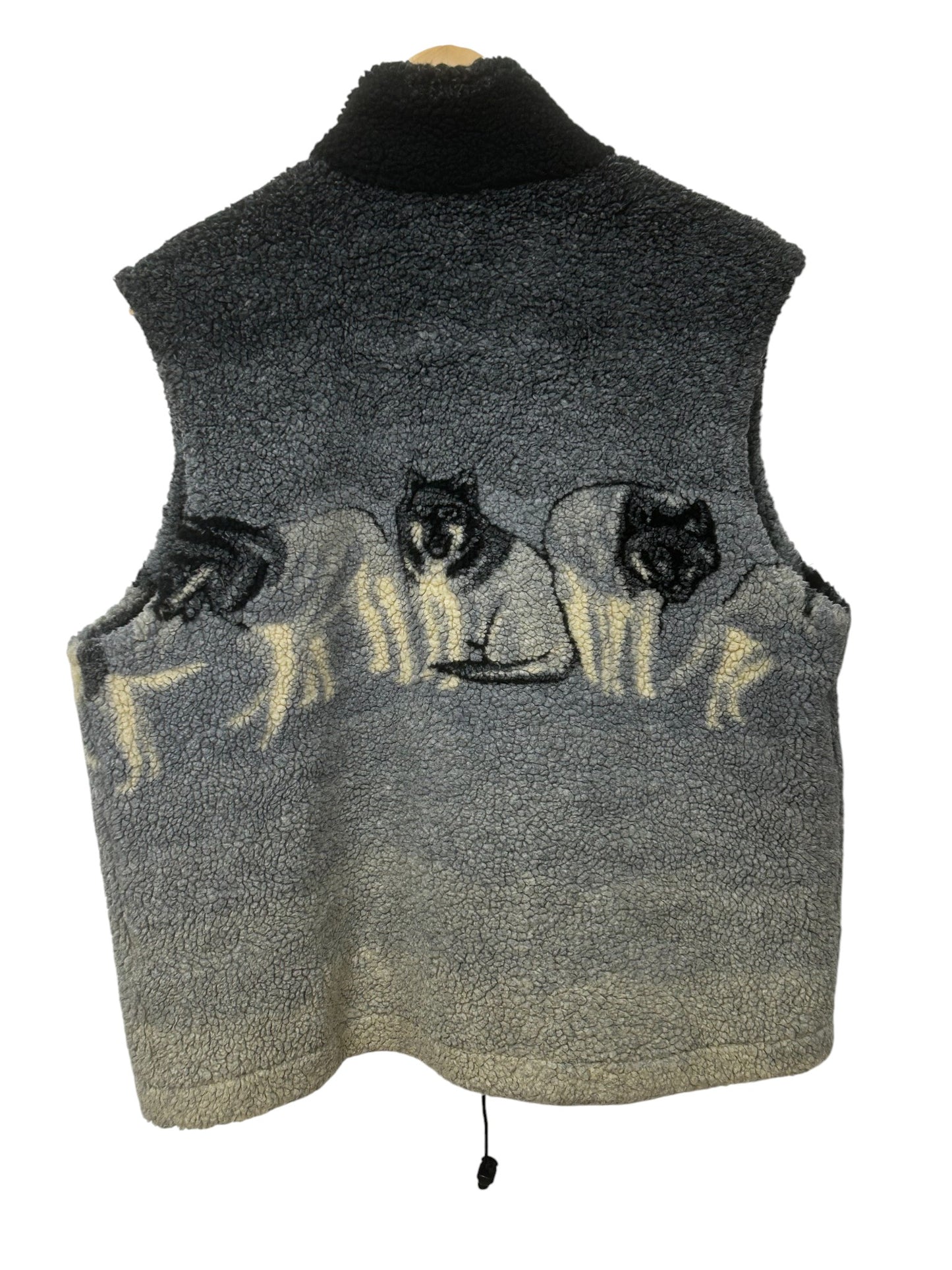 Vintage 90's Wolf Pack Sherpa Zip Up Vest Size Large