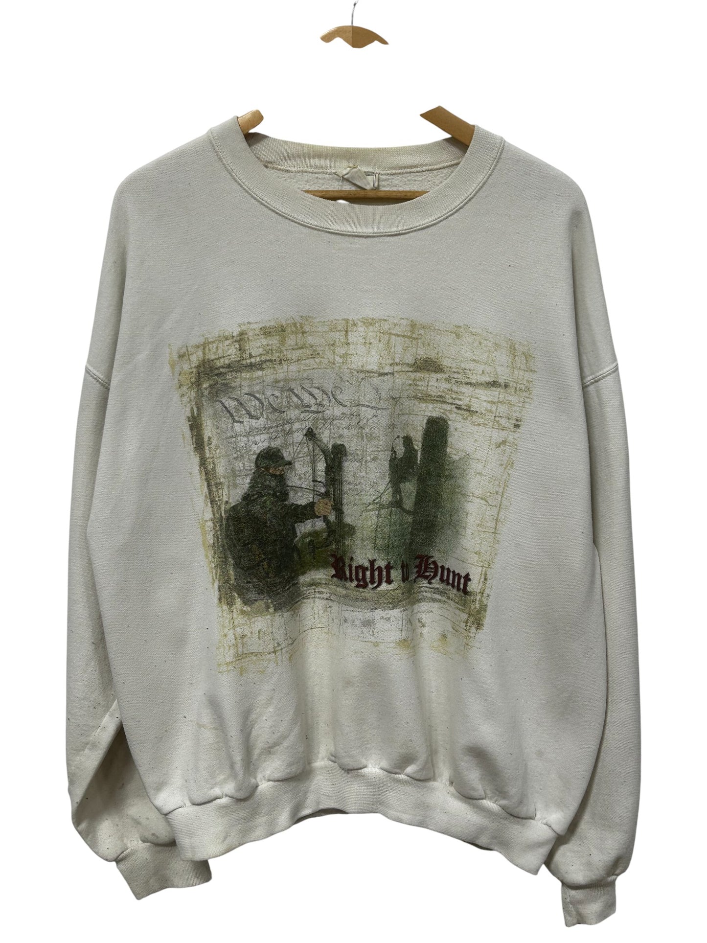 Vintage 90's Right to Hunt Archery Bow Hunting Sweater Size Large