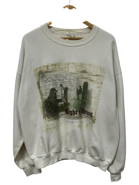 Vintage 90's Right to Hunt Archery Bow Hunting Sweater Size Large