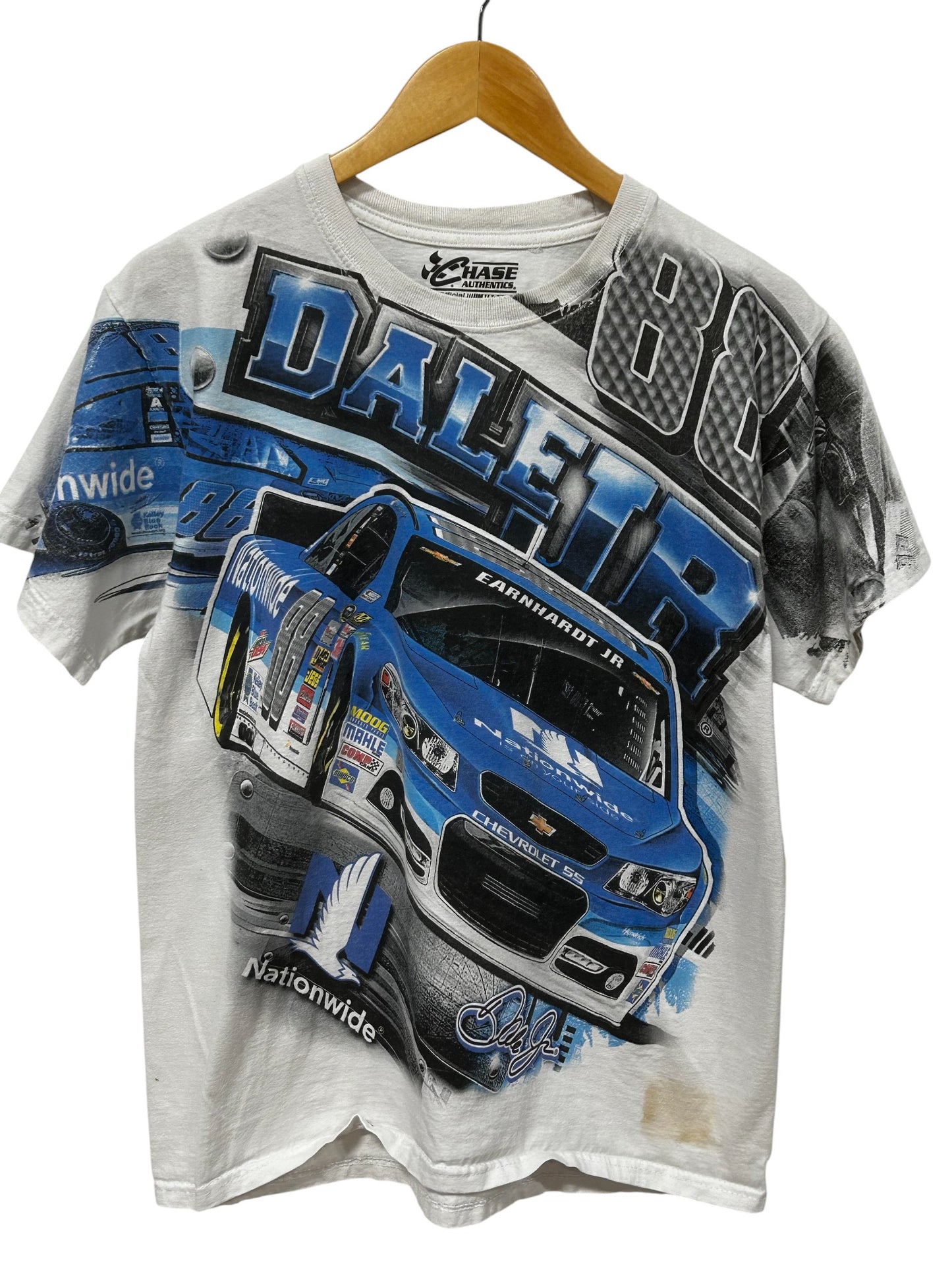 Vintage Y2K Dale Earnhardt JR NASCAR Big Print Double Sided Tee Size Medium