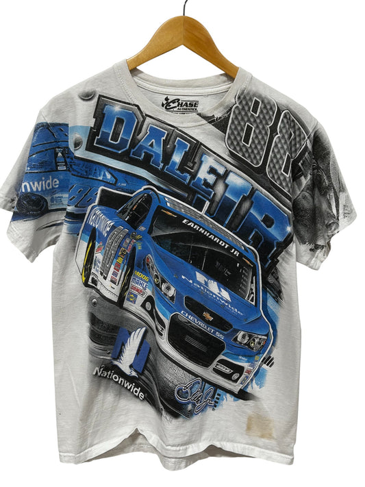 Vintage Y2K Dale Earnhardt JR NASCAR Big Print Double Sided Tee Size Medium