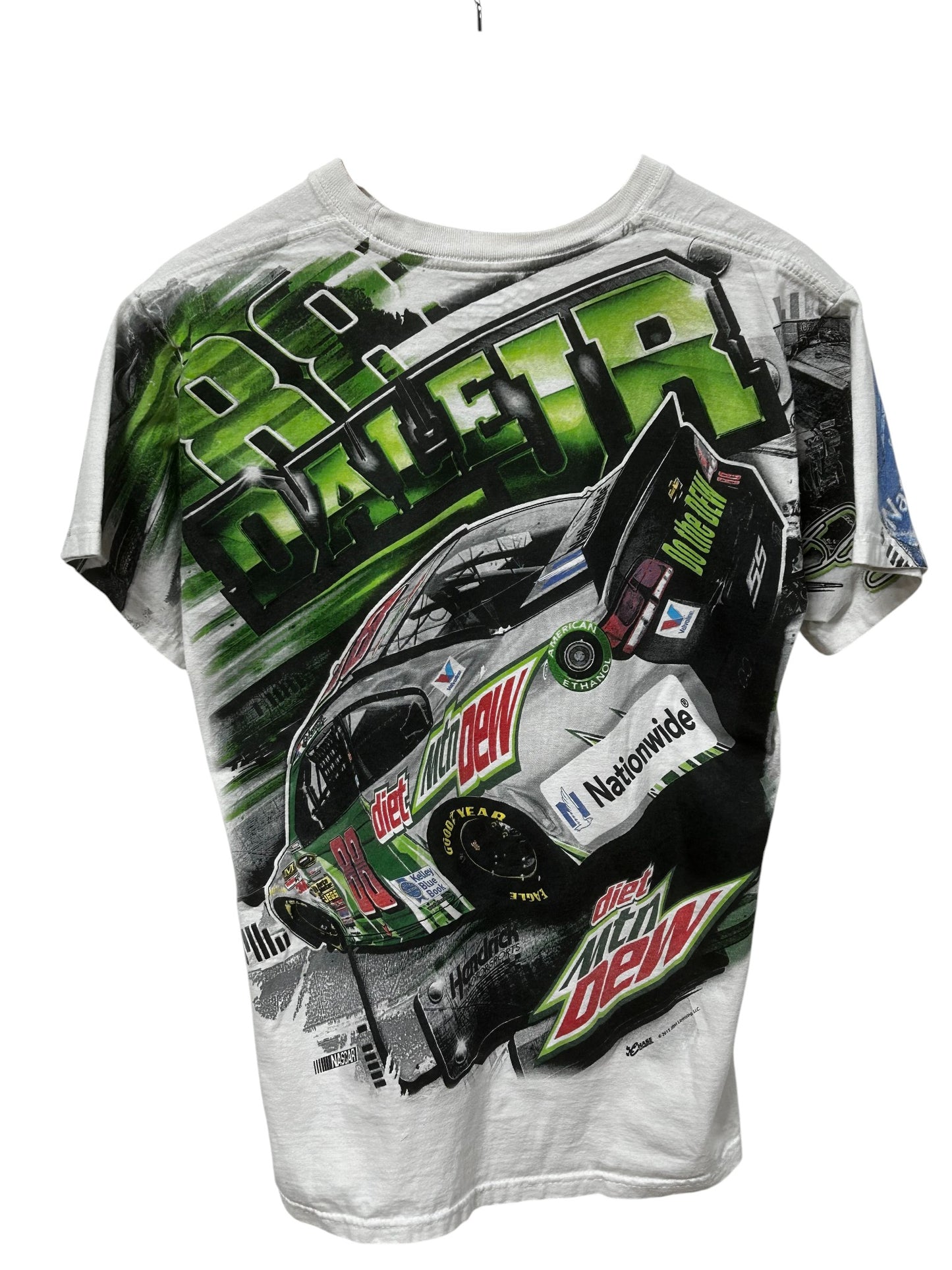 Vintage Y2K Dale Earnhardt JR NASCAR Big Print Double Sided Tee Size Medium