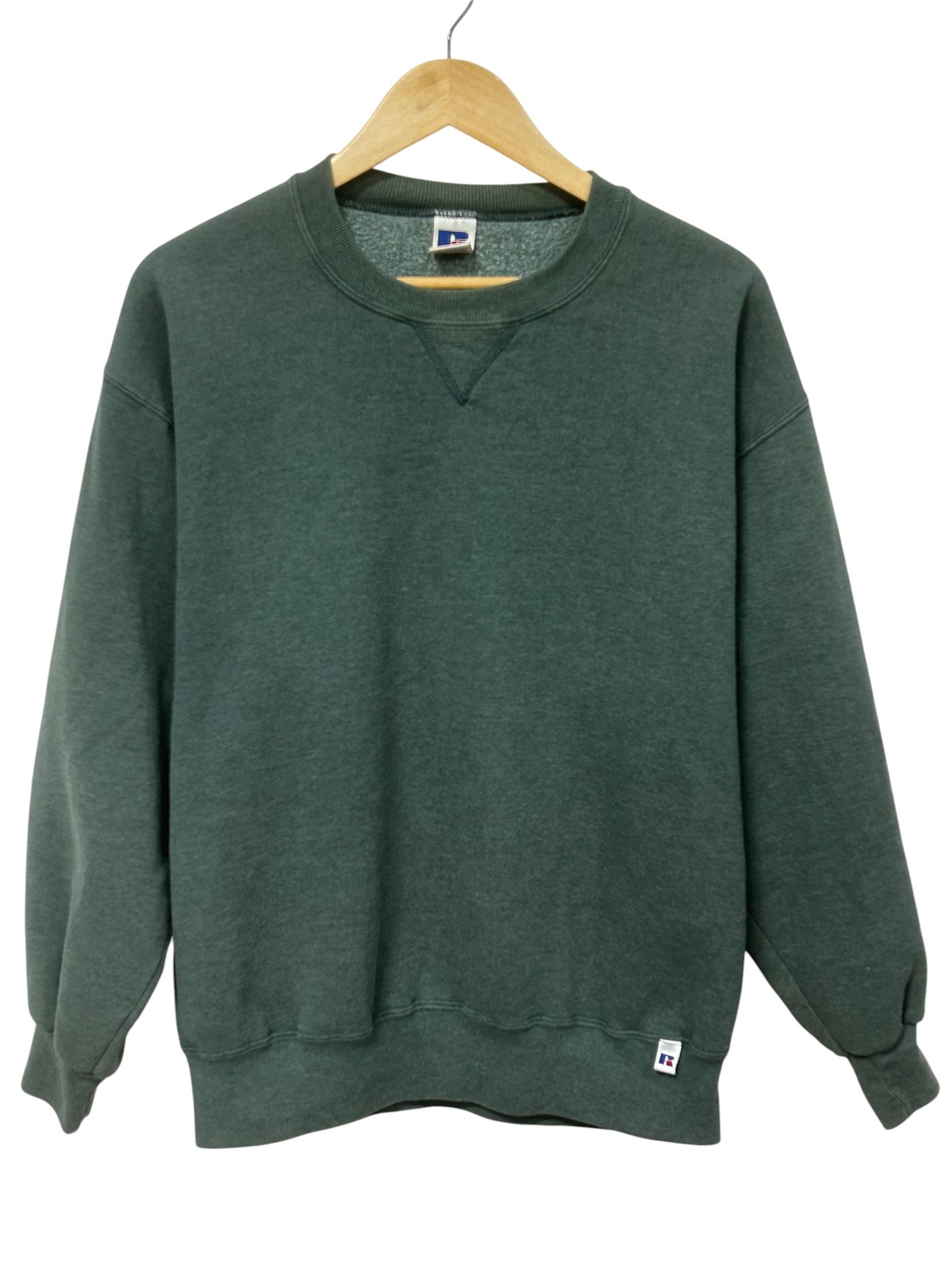 Vintage 90's Russell Athletic Green Blank Crewneck Sweater Size Large
