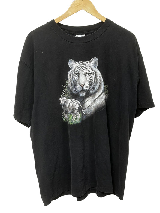 Vintage 90's Siberian Tiger Portrait Nature Graphic Tee Size XL