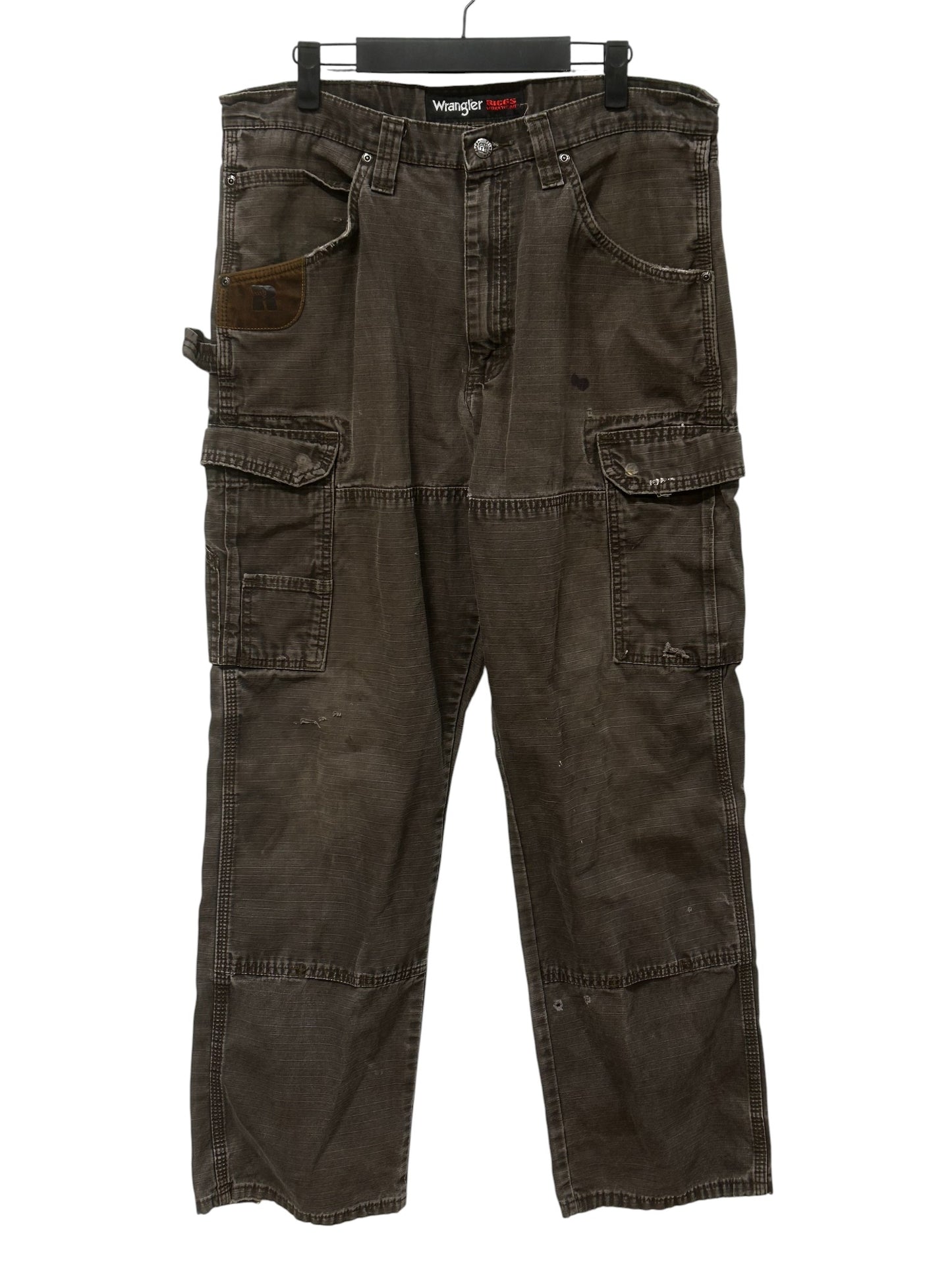 Wrangler Riggs Brown Workwear Cargo Carpenter Pants Size 33x31