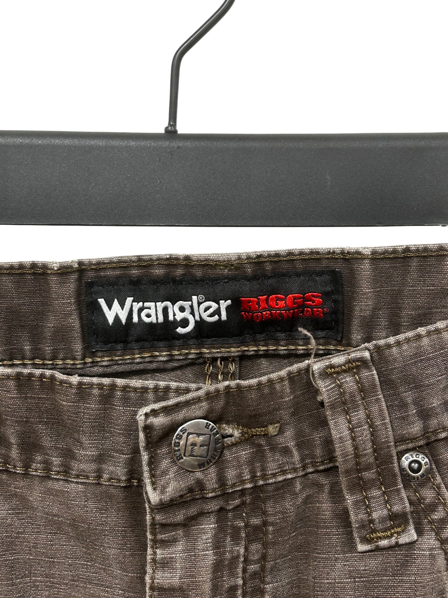 Wrangler Riggs Brown Workwear Cargo Carpenter Pants Size 33x31