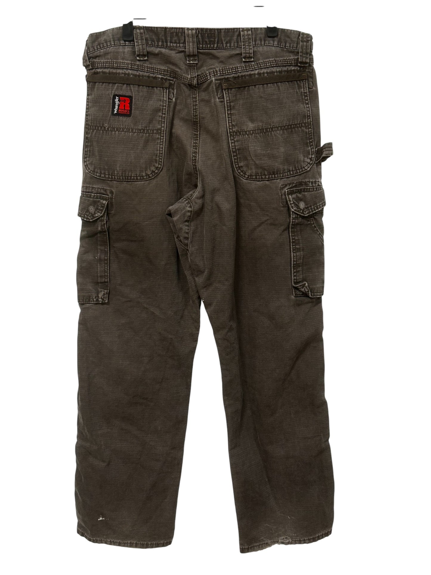Wrangler Riggs Brown Workwear Cargo Carpenter Pants Size 33x31