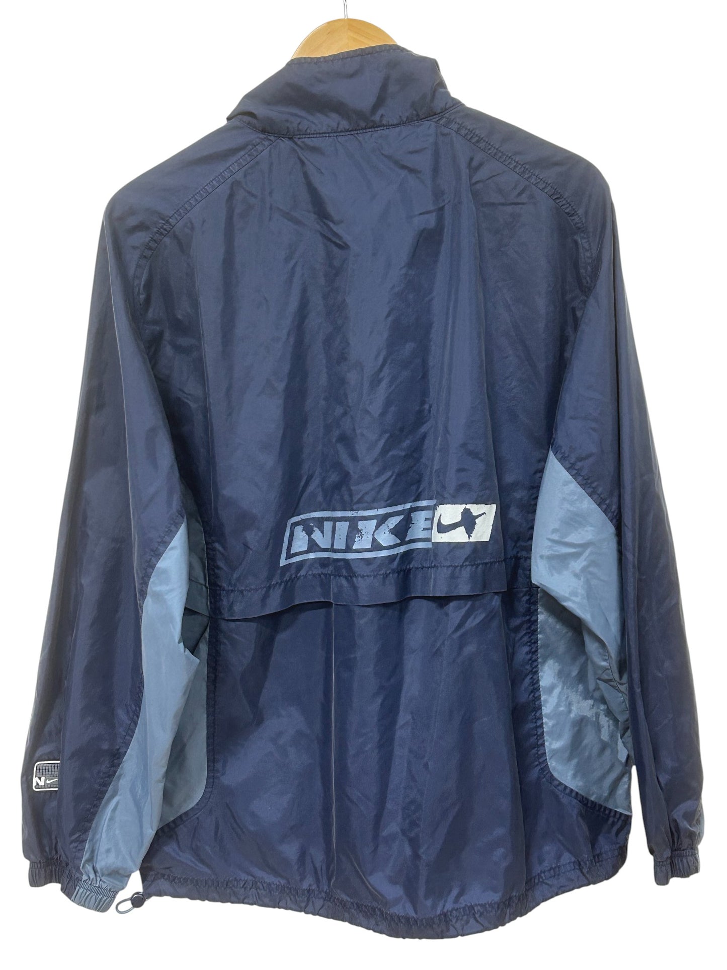 Vintage Y2K Nike Blue Full Zip Windbreaker Jacket Size Medium