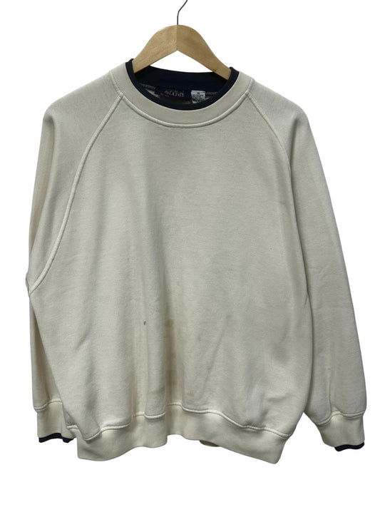 Vintage 90's White Blank Crewneck Sweater Size XL
