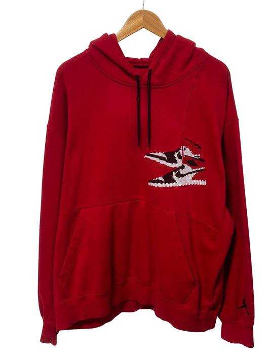 Jordan Brand Black Toe Over Shoulder Red Hoodie Size XXL
