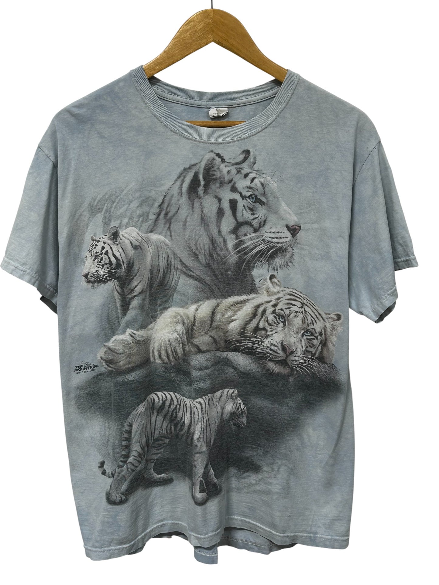 Vintage Y2K Siberian Tiger Big Print Nature Graphic Tee Size Large