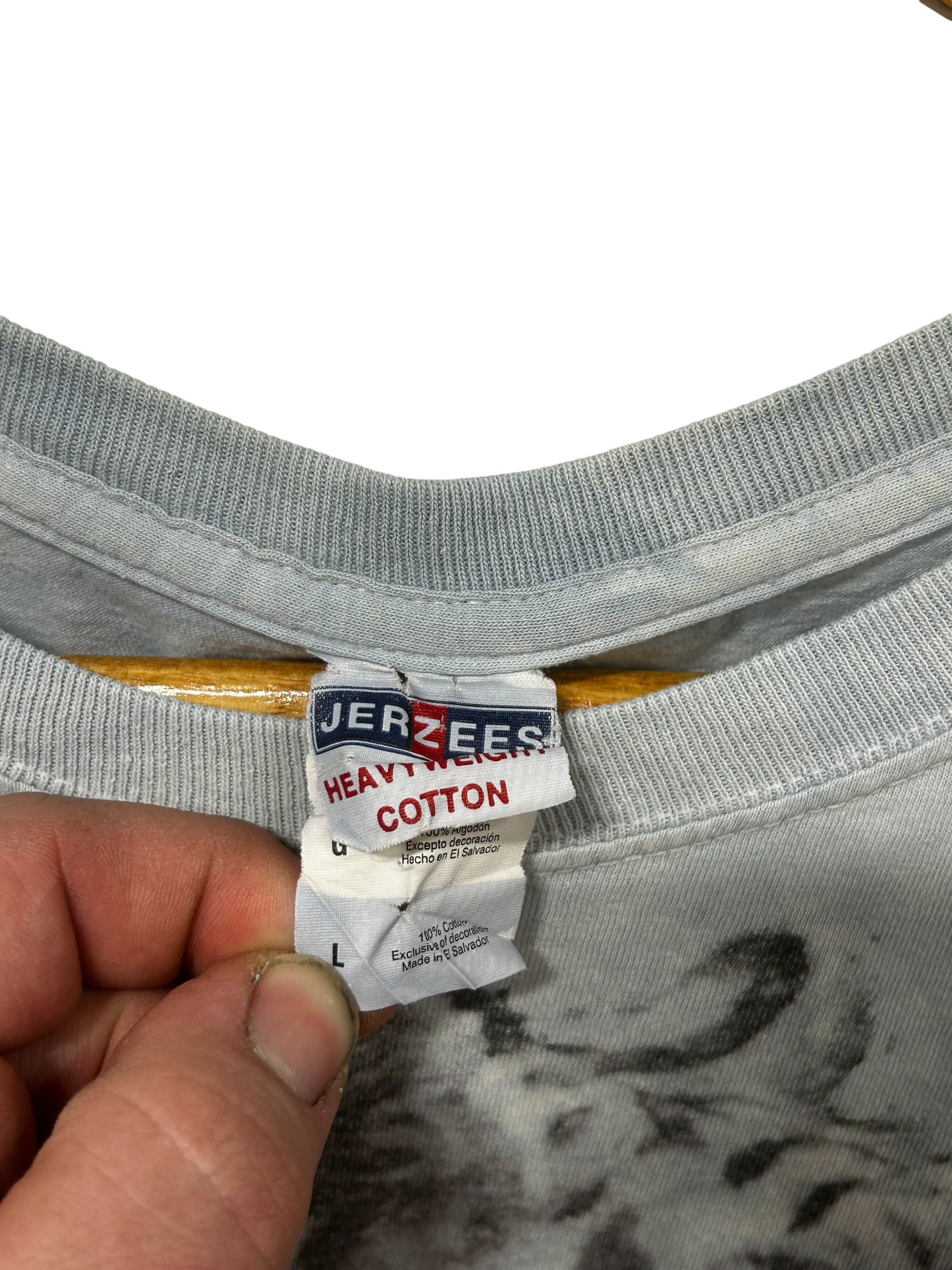 Vintage Y2K Siberian Tiger Big Print Nature Graphic Tee Size Large