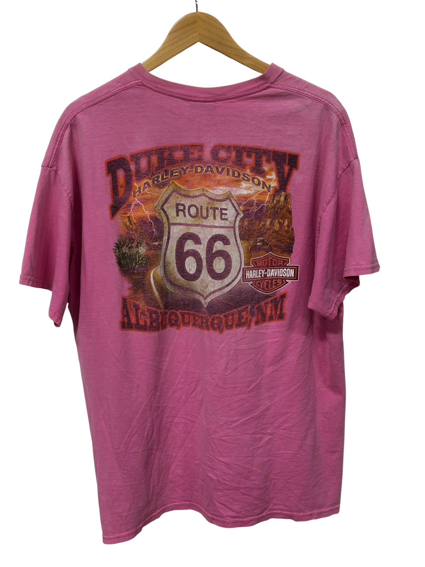 Harley Davidson Duke City New Mexico Pink Biker Graphic Tee Size XL