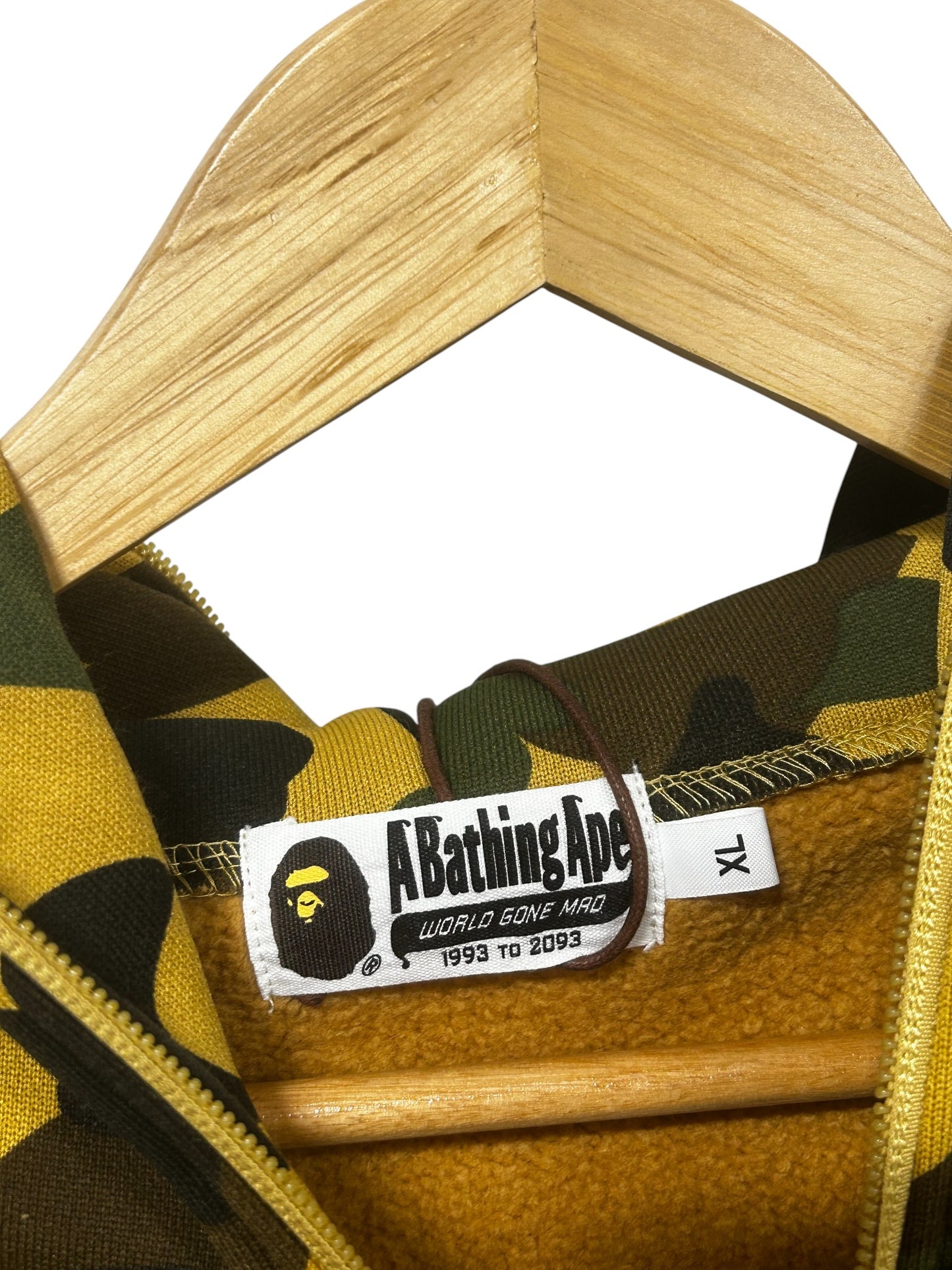 Bathing Ape BAPE First Camo Patch Full Zip Hoodie Size XL