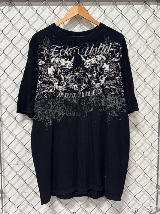 Y2K Ecko Unlimited Demented and Deranged Graphic Tee Size 3XL