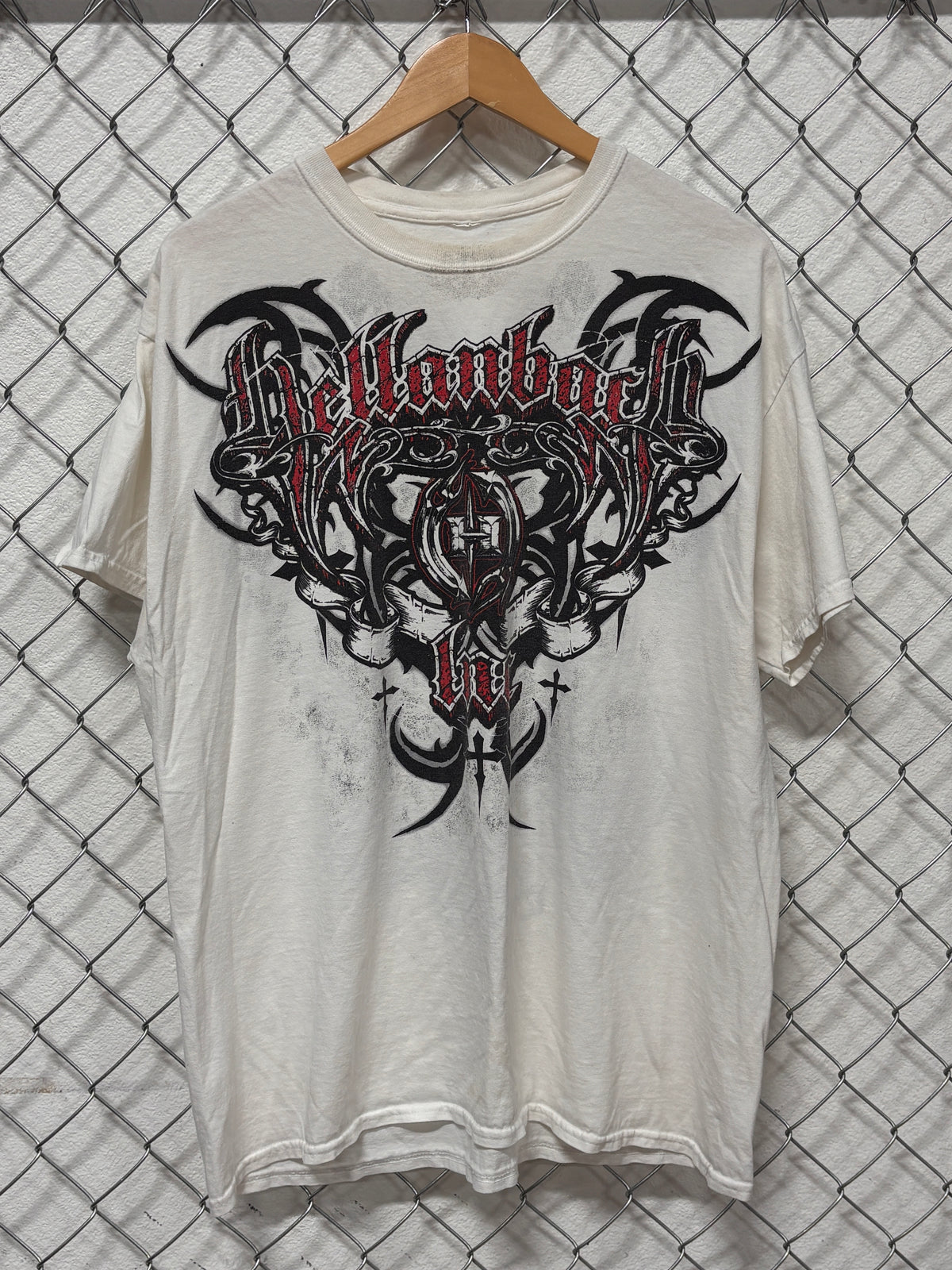 Y2K Hellenbach Affliction Style Skull Graphic Tee Size XL