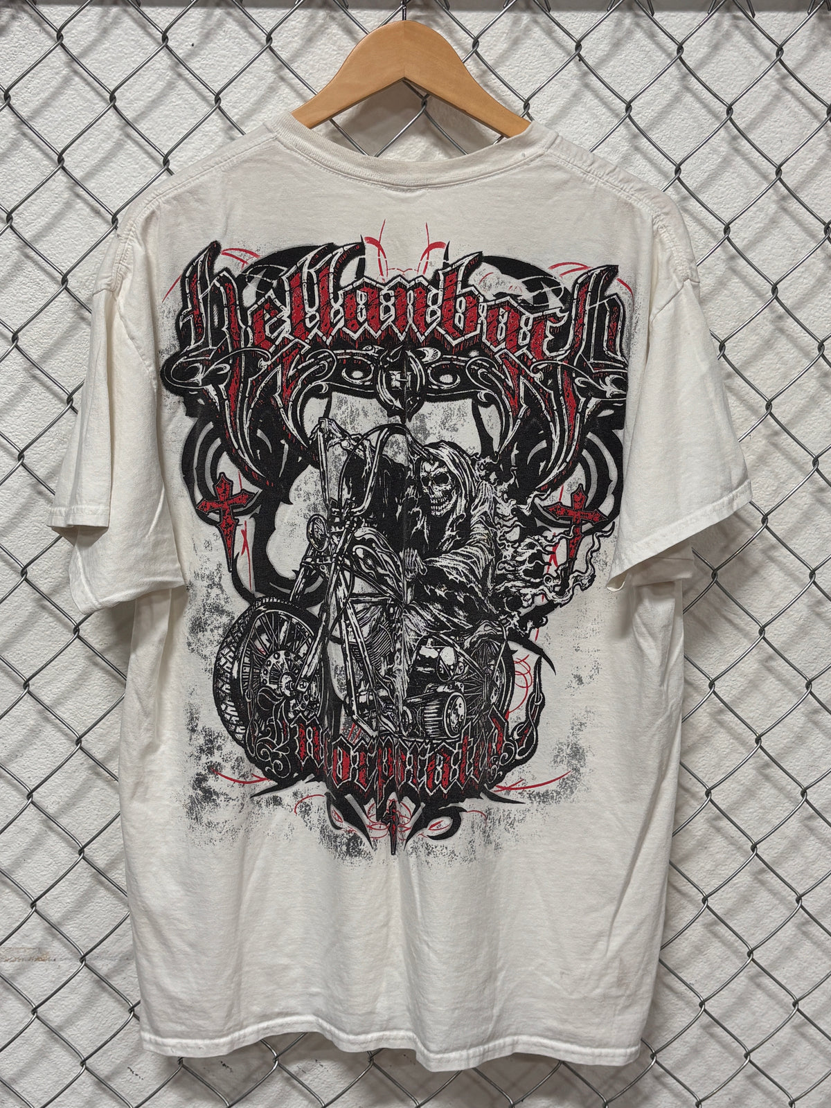 Y2K Hellenbach Affliction Style Skull Graphic Tee Size XL