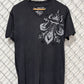 Y2K Affliction Style V Neck Graphic Tee Size Large
