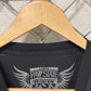 Y2K Affliction Style V Neck Graphic Tee Size Large