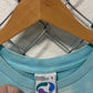 Vintage Liquid Blue Aquatic Life Nature All Over Print AOP Tee Size Large