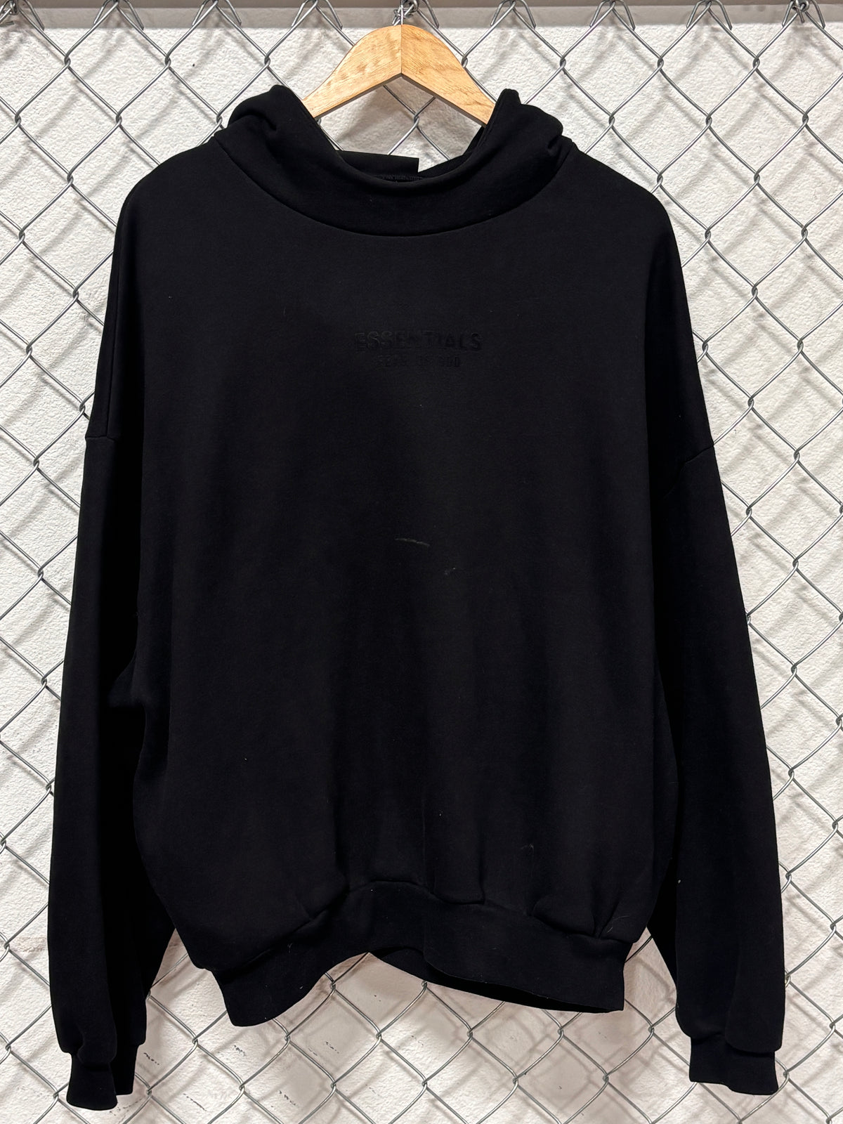 Fear of God Essentials Black Mock Neck Hoodie Size Small