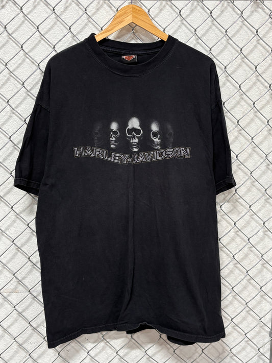 Y2K Harley Davidson Skull Biker Colorado Springs Graphic Tee Size XXL