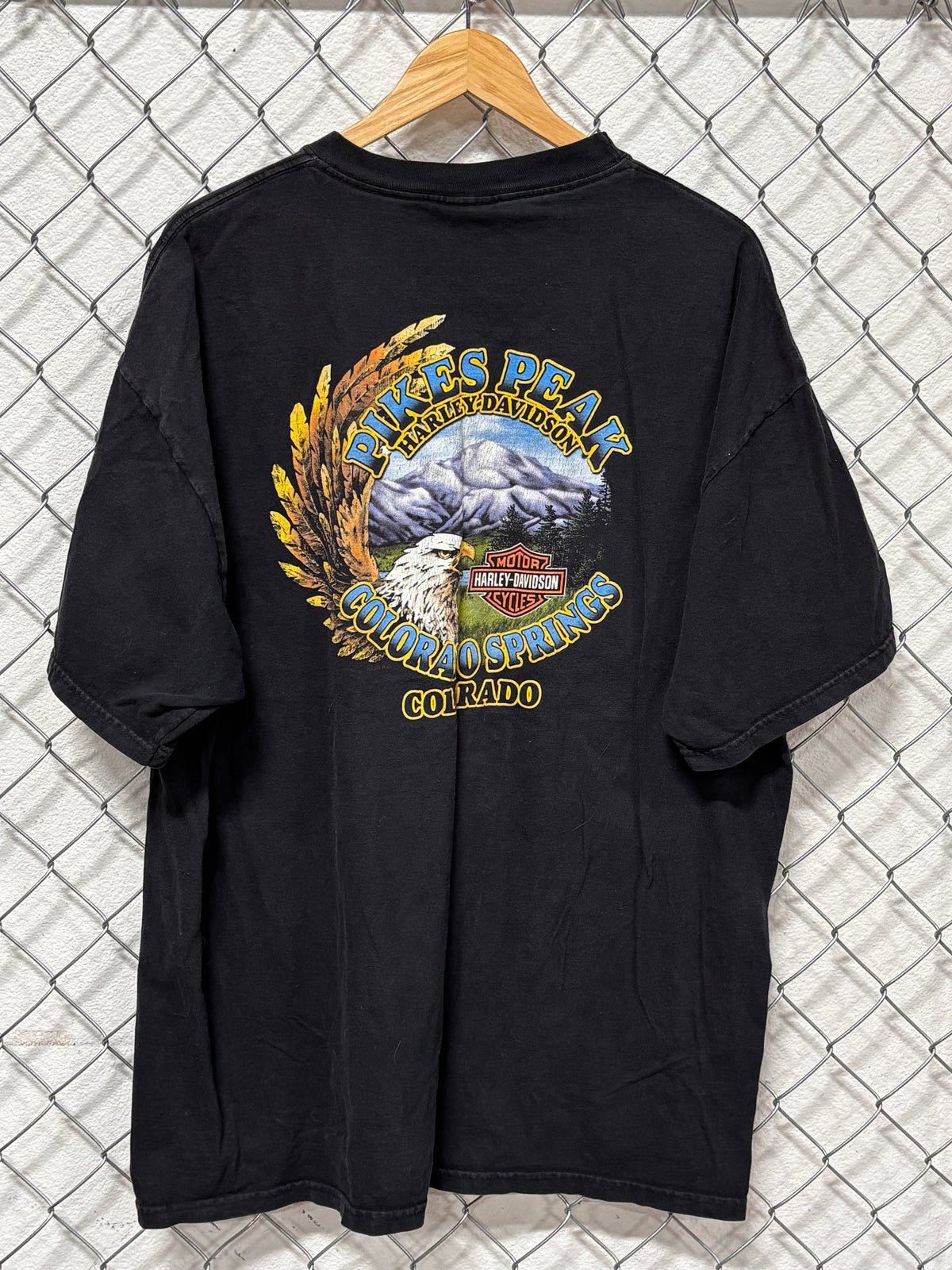 Y2K Harley Davidson Skull Biker Colorado Springs Graphic Tee Size XXL