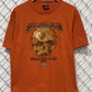 Y2K Harley Davidson Sturgis Biker Rally Orange Graphic Tee Size Large