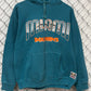 Vintage 1993 Nutmeg Miami Dolphins NFL Teal Blue Hoodie Size Medium