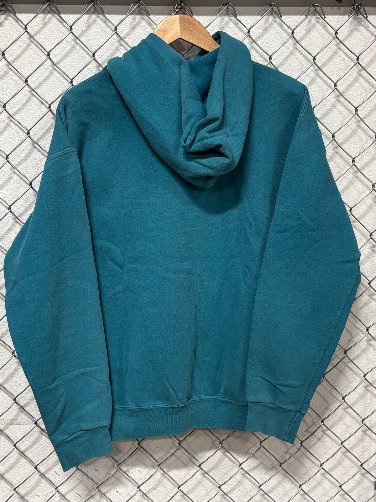 Vintage 1993 Nutmeg Miami Dolphins NFL Teal Blue Hoodie Size Medium