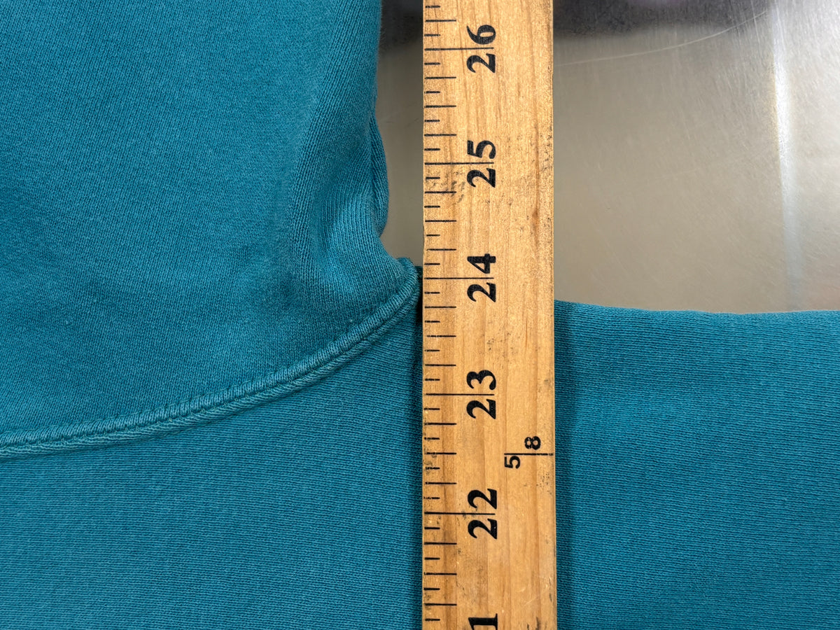 Vintage 1993 Nutmeg Miami Dolphins NFL Teal Blue Hoodie Size Medium