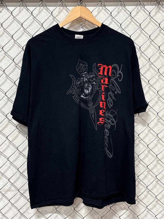 Y2K US Military Marines Graphic Tee Size XXL