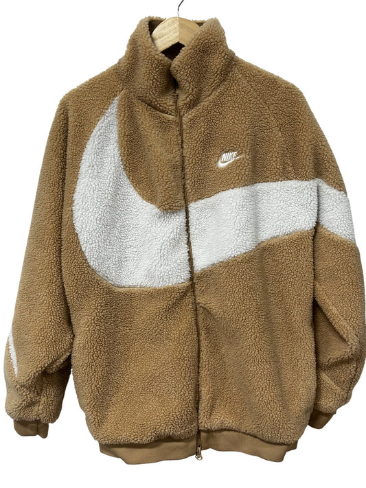 Nike Big Swoosh Reversible Boa Jacket Brown Size XL
