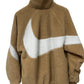Nike Big Swoosh Reversible Boa Jacket Brown Size XL