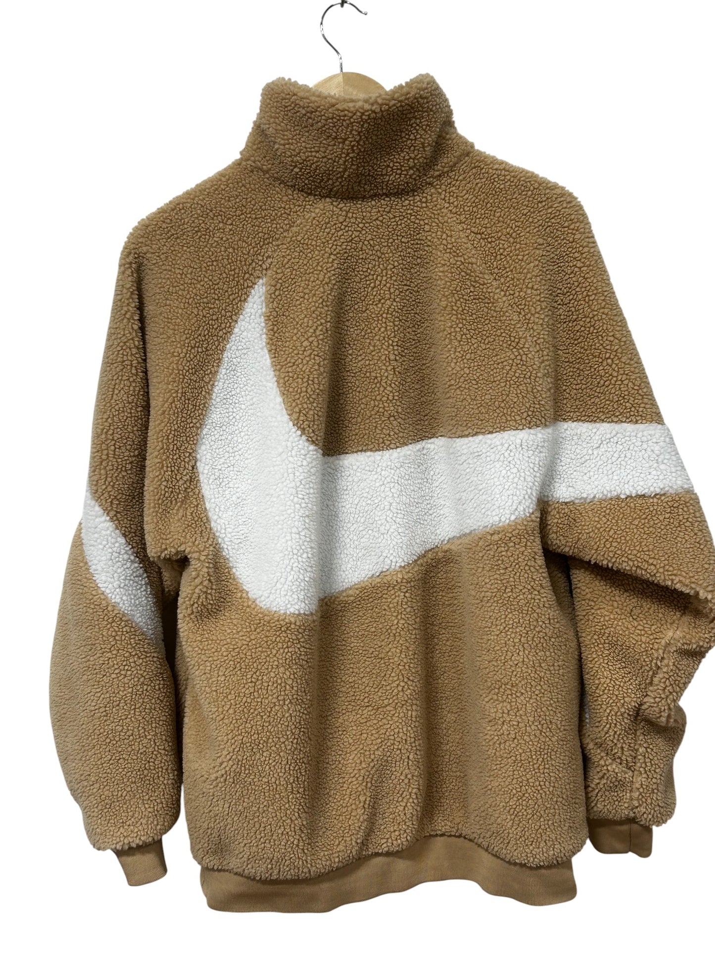 Nike Big Swoosh Reversible Boa Jacket Brown Size XL