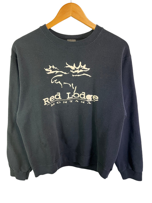 Vintage 90's Red Lodge Montana Moose Graphic Crewneck Size Large