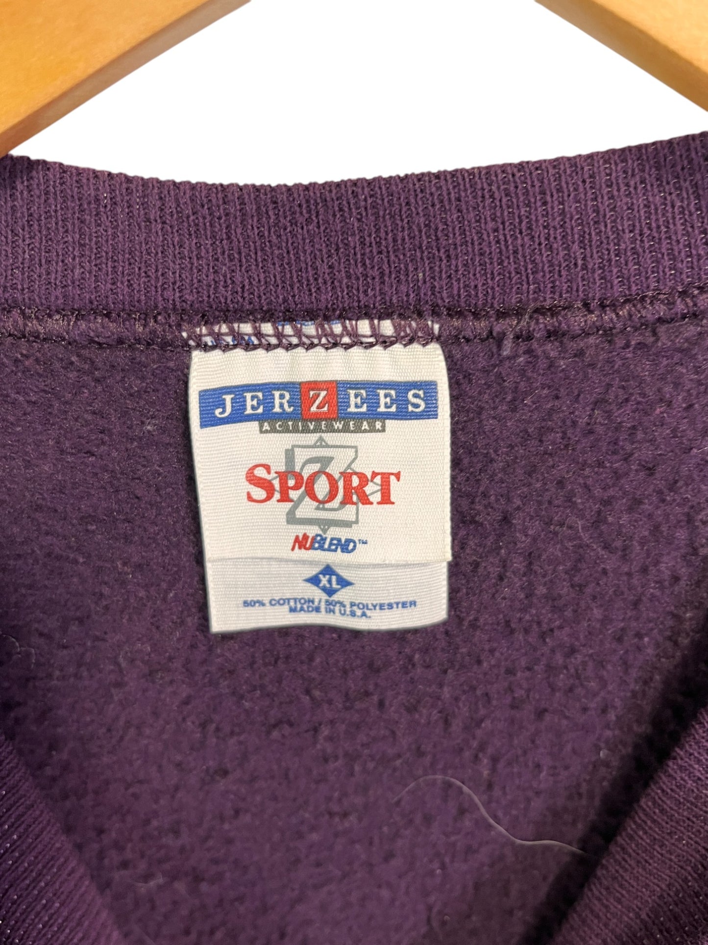 Vintage 90's Jerzees Purple Blank Crewneck Sweater Size XL