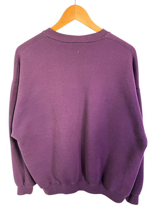 Vintage 90's Jerzees Purple Blank Crewneck Sweater Size XL