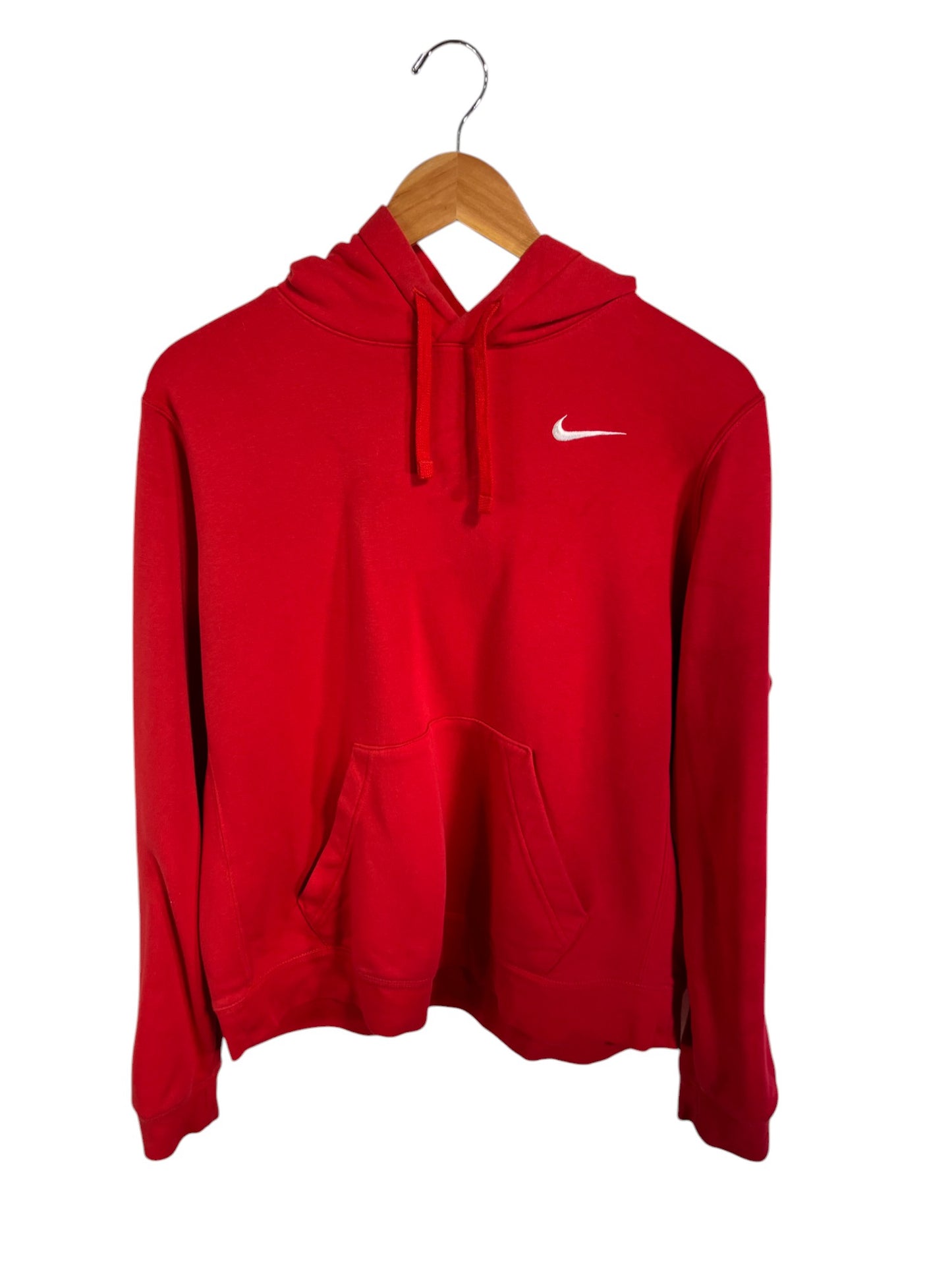 Nike Small Swoosh Red Pullover Hoodie Size Large