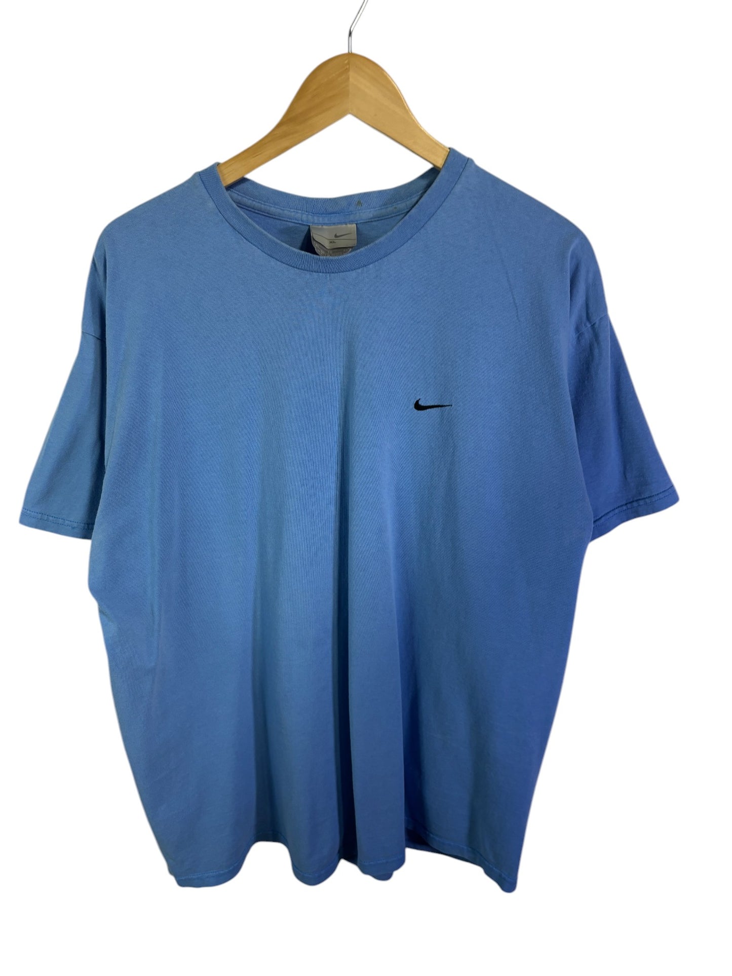 Vintage 00's Nike Small Swoosh UNC Blue Embroidered Tee Size XL