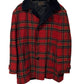 Vintage 1950's Pendleton Checkered Red Plaid Wool Overcoat Size XL