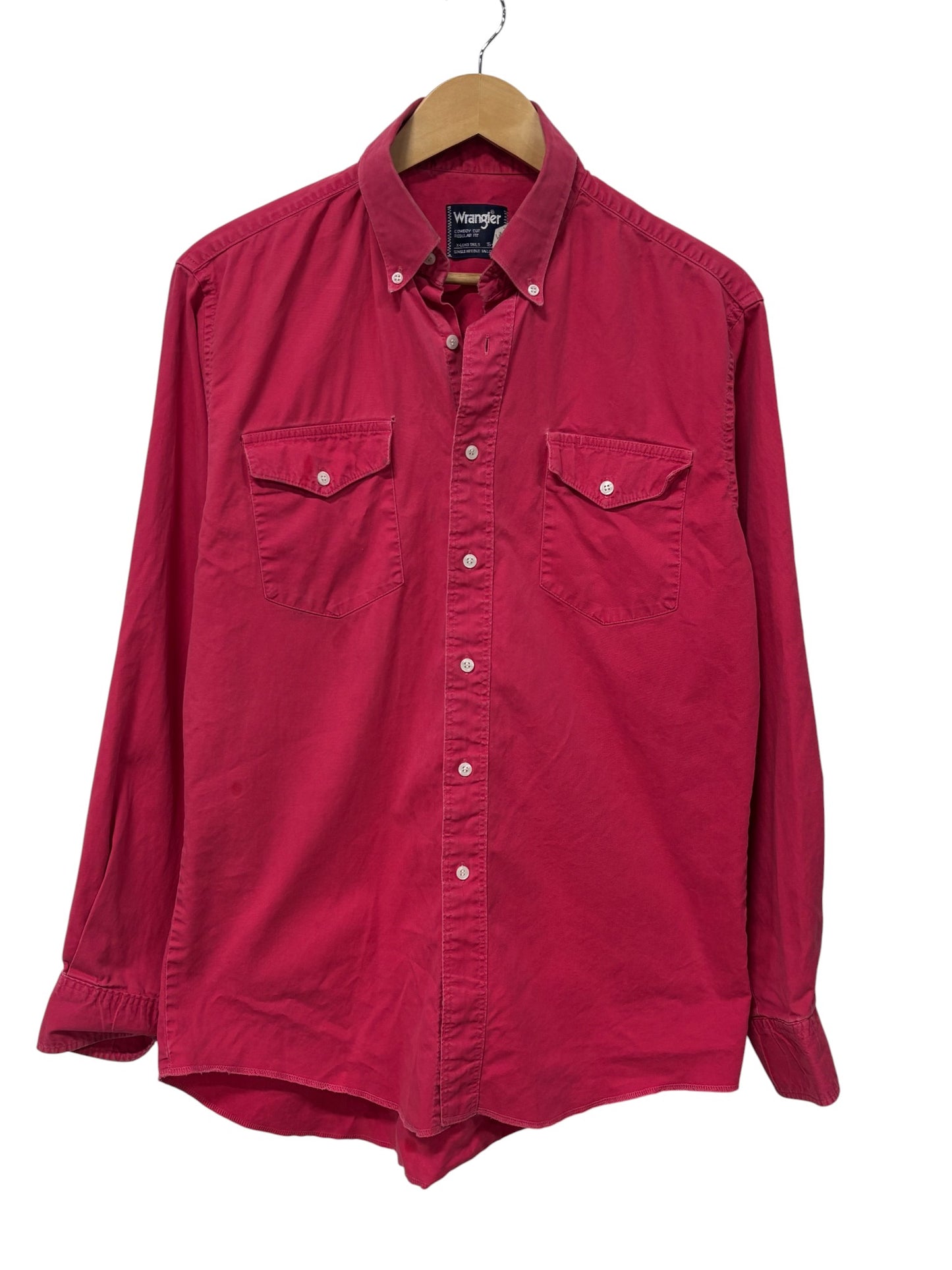 Vintage Wrangler Cowboy Cut Button Up Western Shirt Size Large