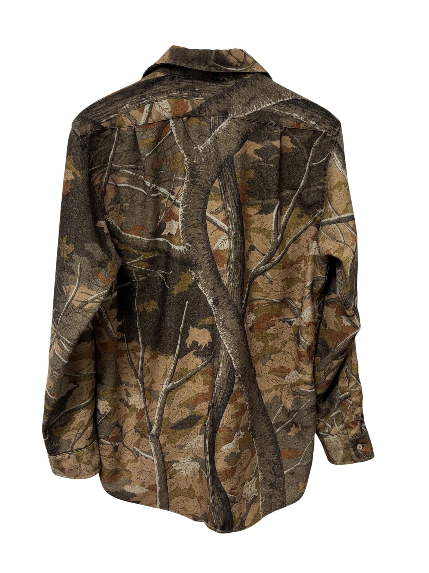 Vintage Cabela's Woodland Camo Hunting Button Up Shirt Size Medium