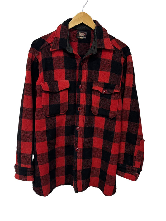 Vintage Woolrich Wool Hunting Jacket Buffalo Plaid Cruiser Size Large