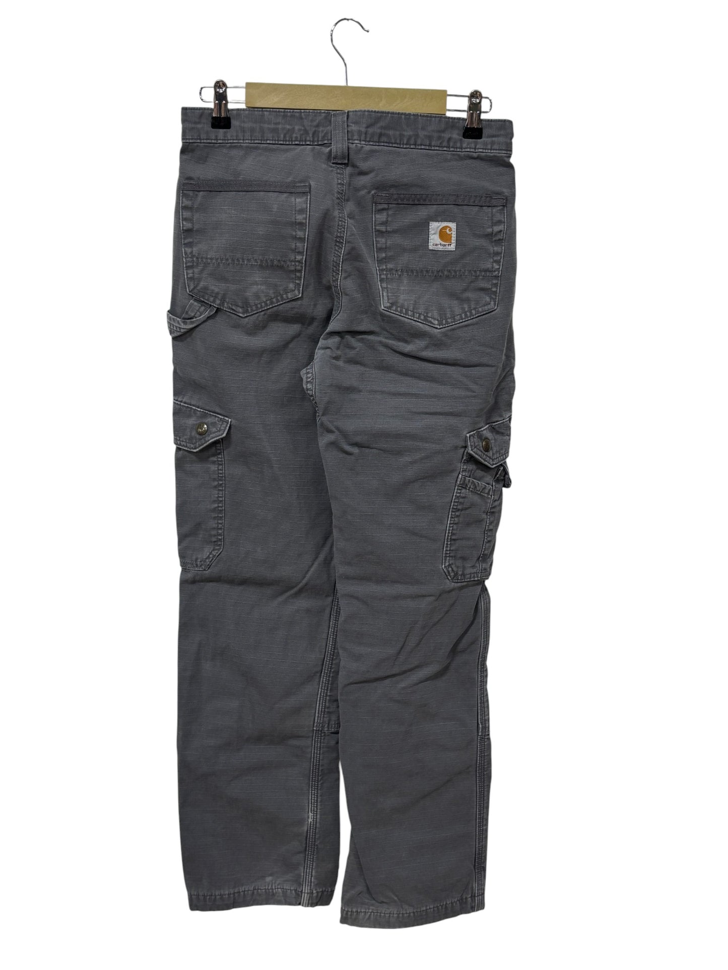 Carhartt Grey Cargo Carpenter Flannel Lined Pants Size 29x30