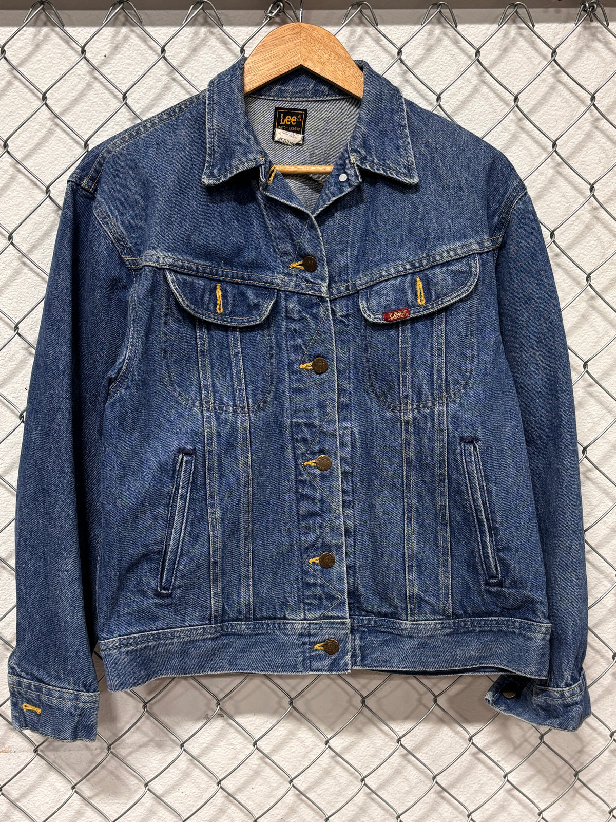 Vintage Lee Made in USA Denim Trucker Jacket Size Medium